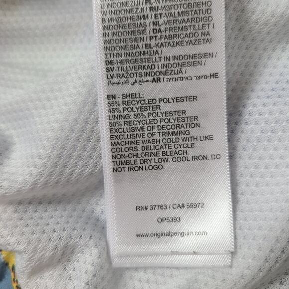 Original Penguin Men's Blue Lightweight Elastic Waistband Tropical Swim Trunks L - Picture 8 of 14